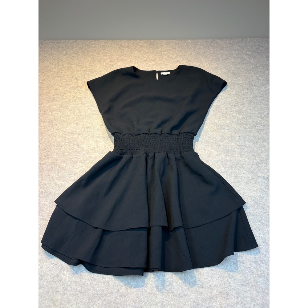 Habitual Kids Girls Black Smocked Waist Tiered Skirt Dress Size 14 CGU03349